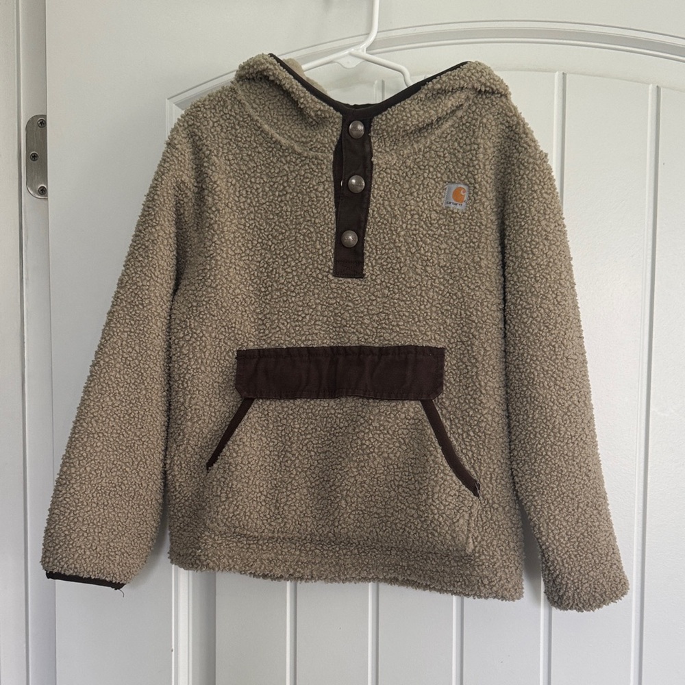 Carhartt Kids' Beige Sherpa Pullover Hoodie